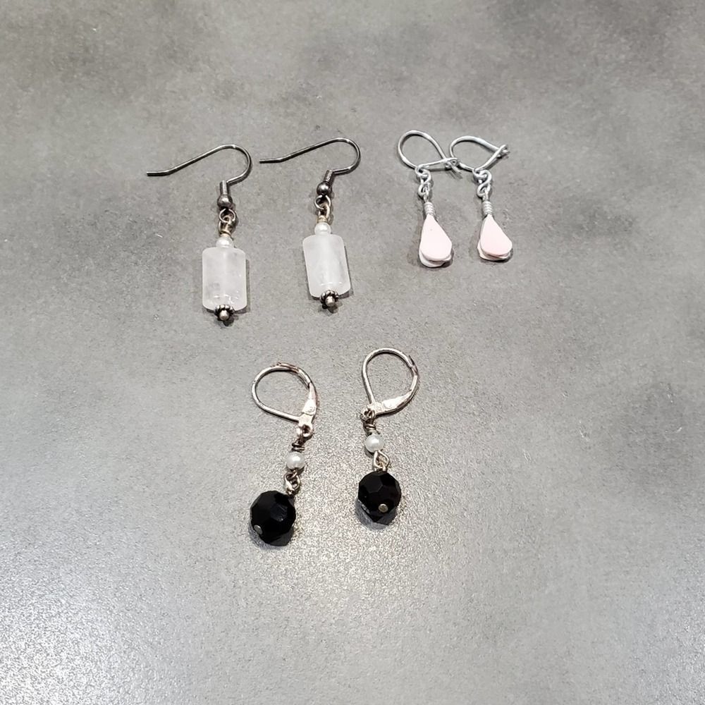 Handmade‎ silver gold and pearl earrings